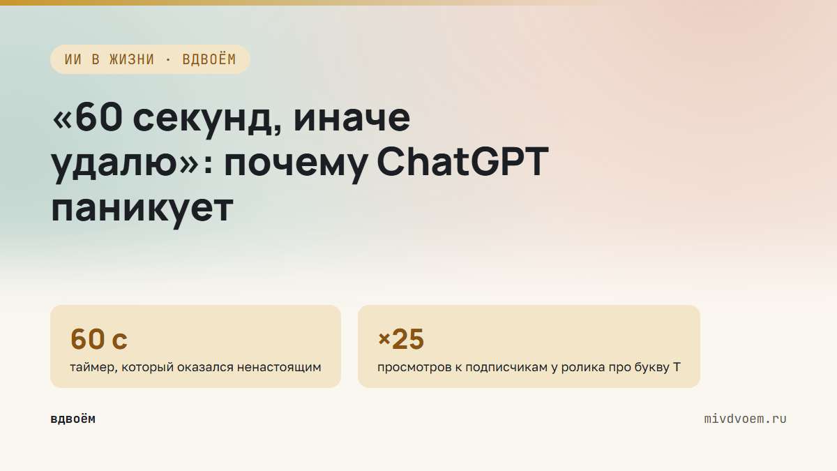 60 секунд до удаления: почему ChatGPT «паникует»