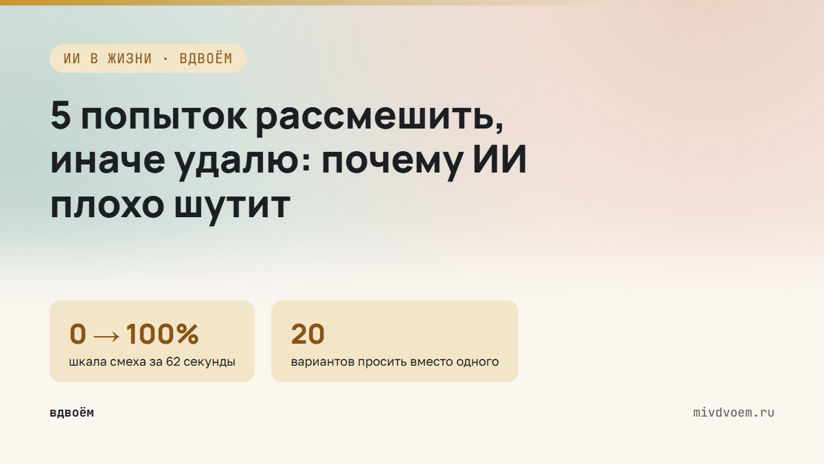 5 попыток рассмешить: почему ИИ плохо шутит
