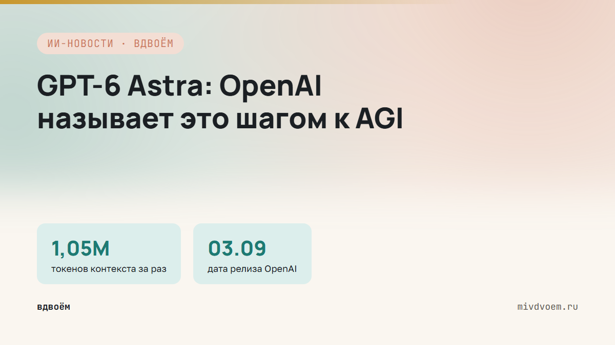 GPT-6 Astra: OpenAI называет это шагом к AGI