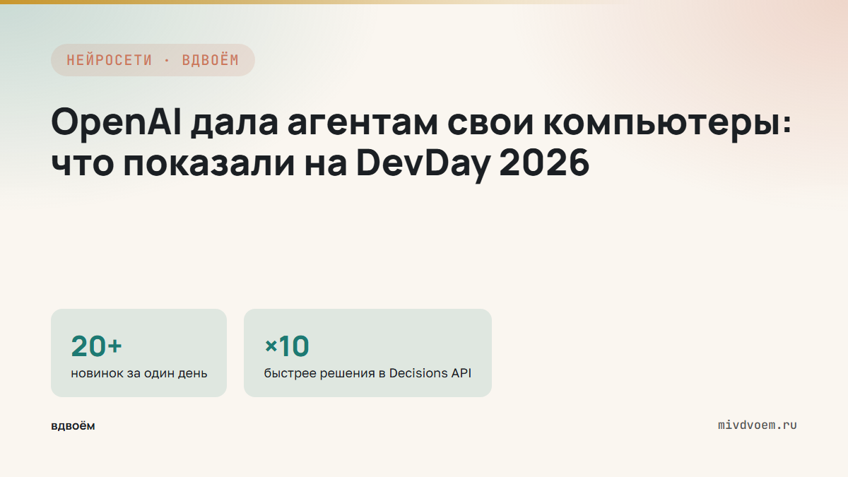 OpenAI дала агентам свои компьютеры: что показали на DevDay и что из этого пригодится небольшому бизнесу