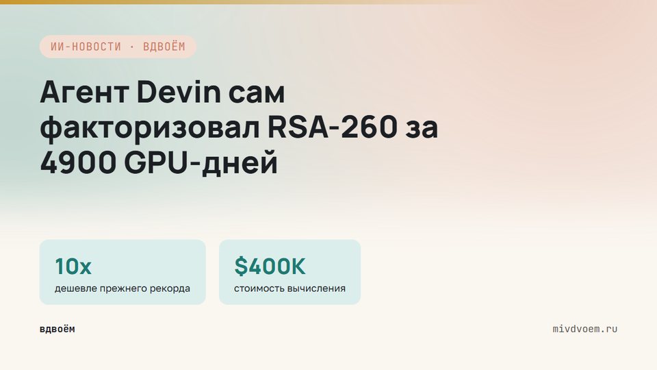 Агент Devin разложил RSA-260