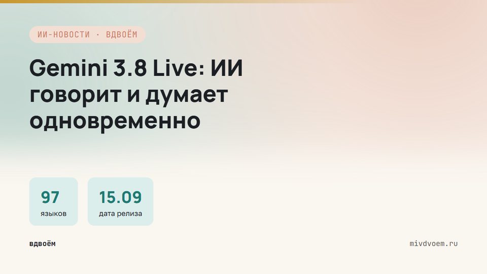 Gemini 3.8 Live думает и говорит одновременно